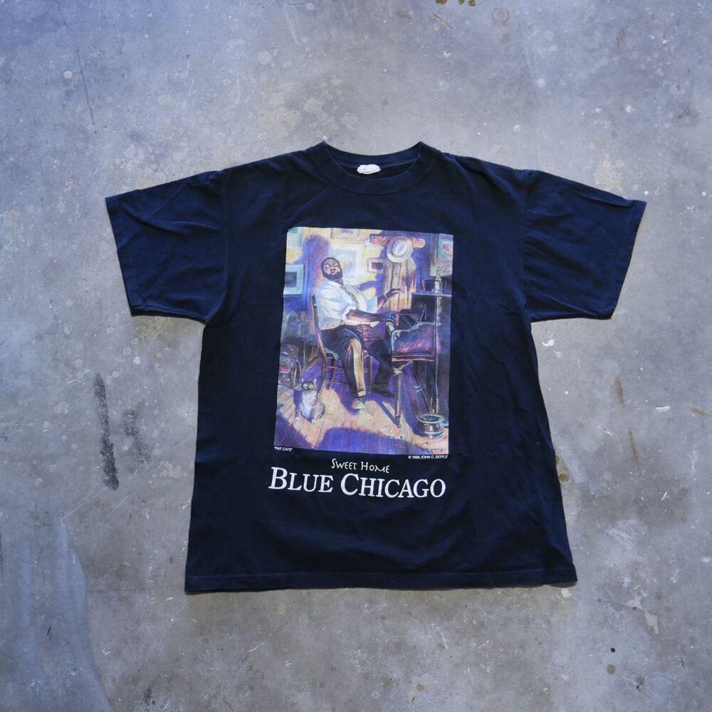 Anvil Sweet Home Blue Chicago Graphic Tee Mens Size L